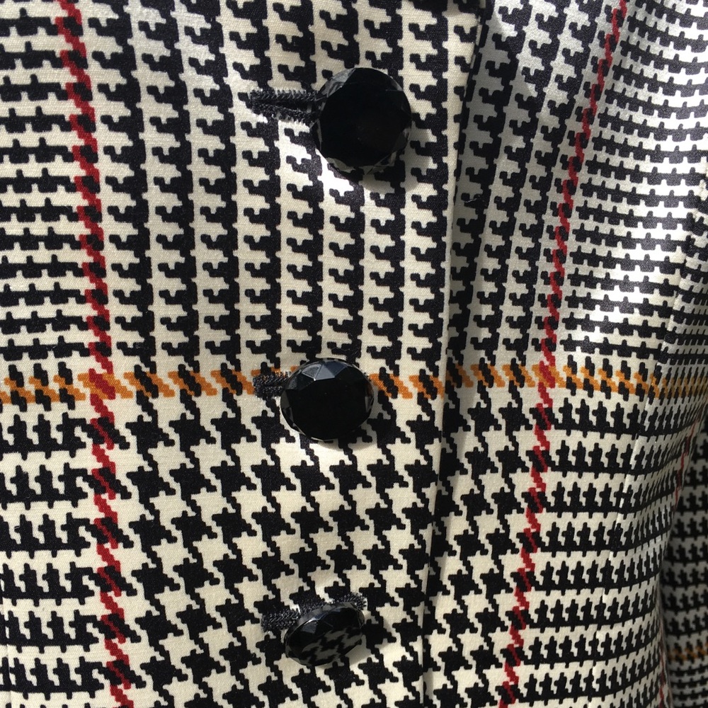ESCADE MODERN HOUNDSTOOTH SILK JACKET - Picture 2 of 10